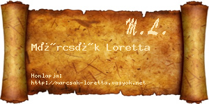 Márcsák Loretta névjegykártya